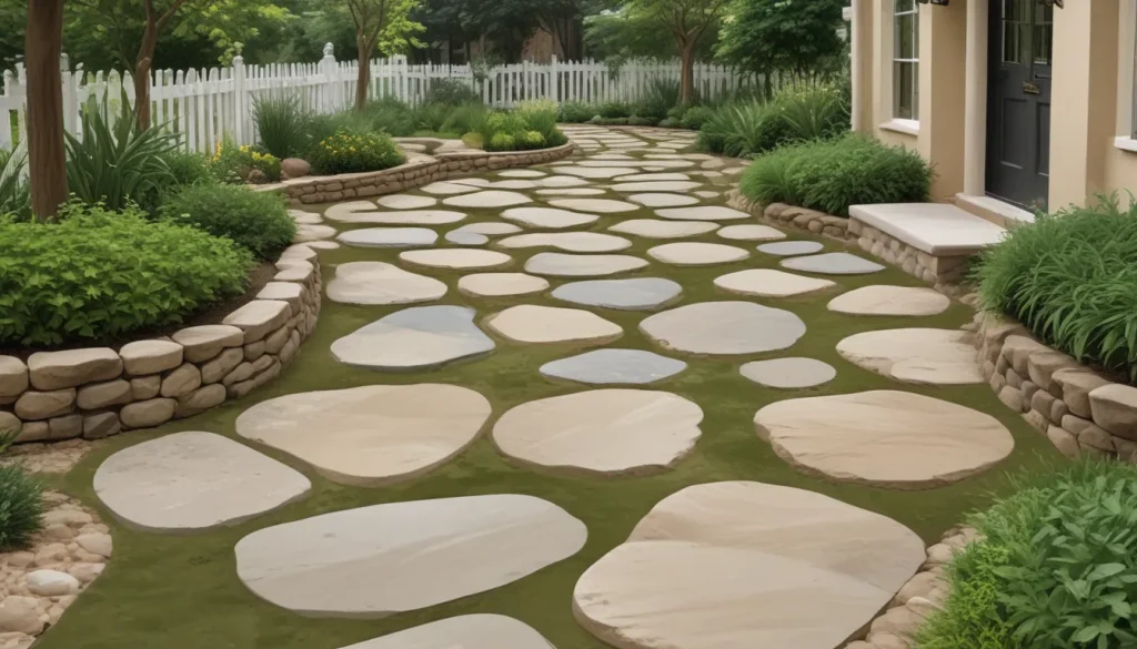 inexpensive stepping stone walkway ideas 233f3758