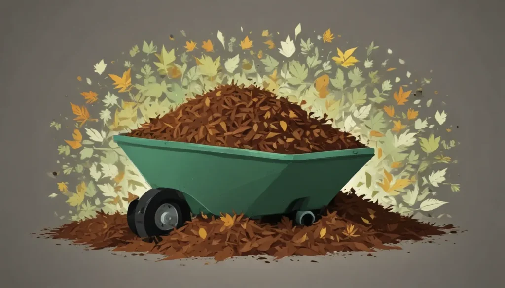 shredding leaves for use as compost mulch 911f4474